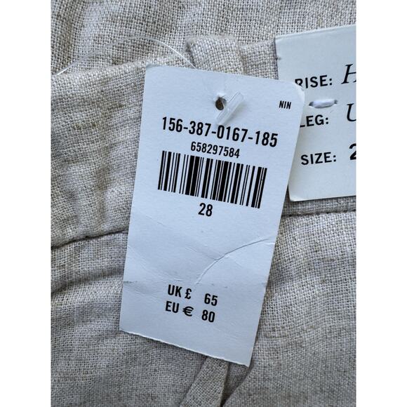 Abercrombie & Fitch women Linen Blend High Ultra Wide Leg Pants Size 28 NWT - Picture 6 of 6